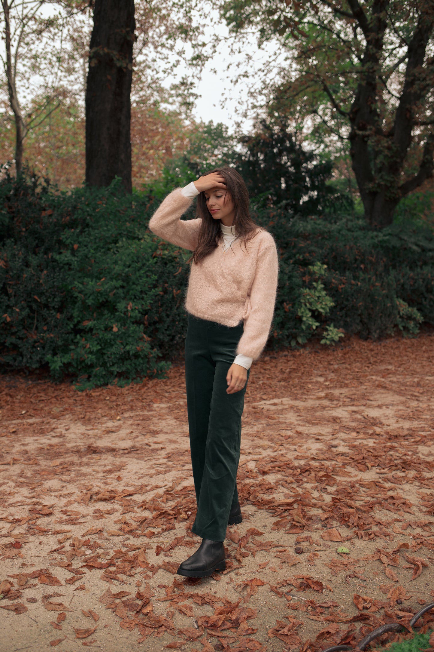 Pantalon palazzo vert bouteille