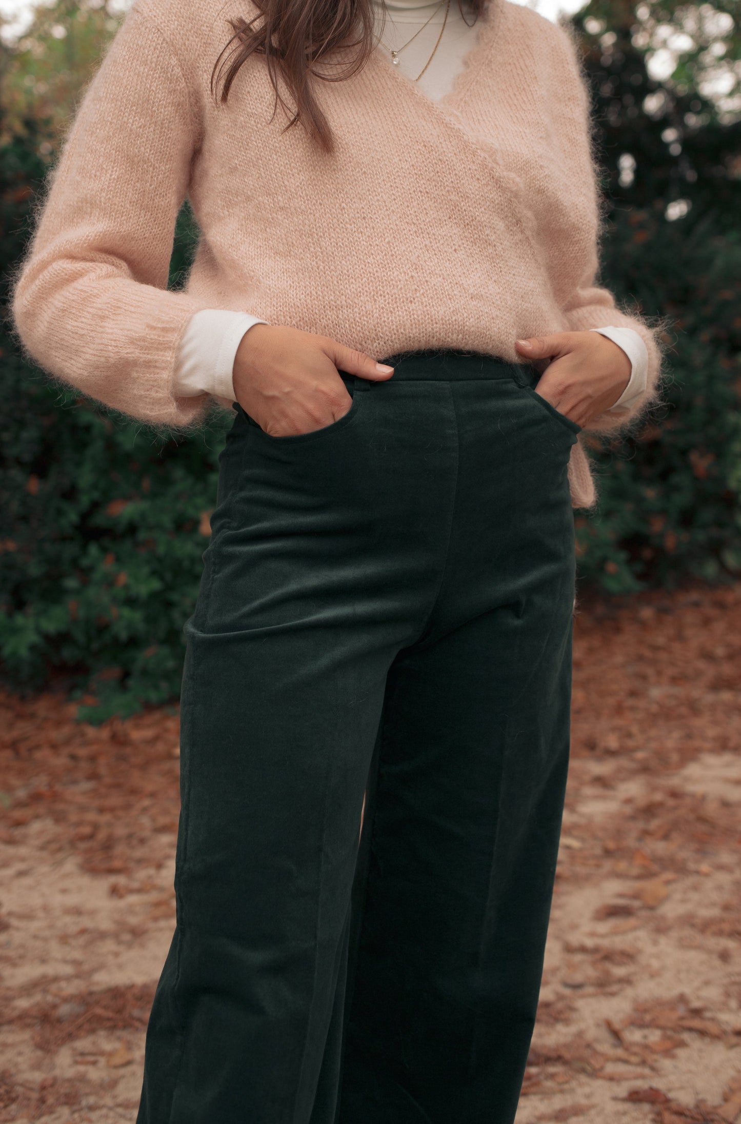 Pantalon palazzo vert bouteille