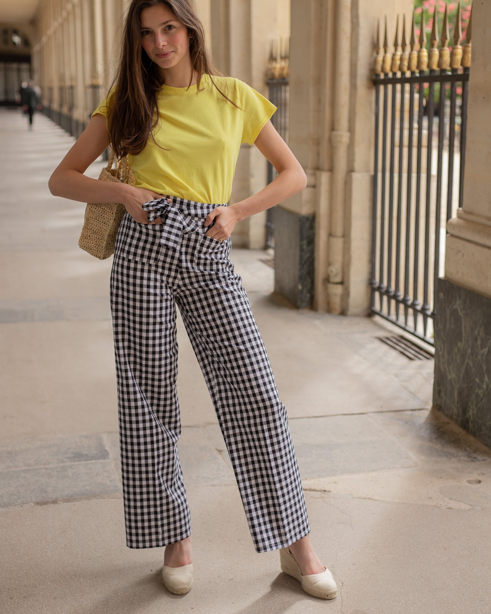 Pantalon palazzo vichy